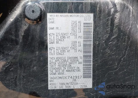 2018 Nissan Rogue S from USA, damaged, VIN 5N1AT2MV1JC742917